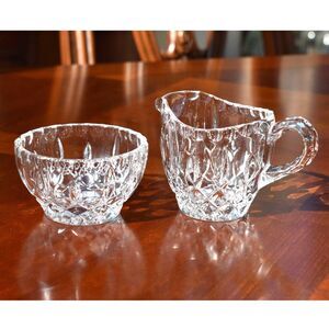 Montpellier Kristal Zajecar 24% Lead Crystal Sugar Bowl & Creamer Set